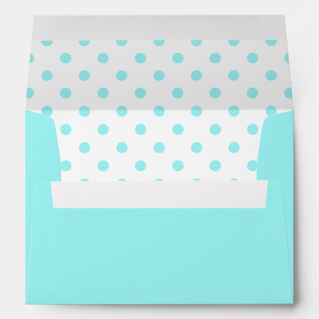 Aqua Polka Dots Envelope (Back (Bottom))