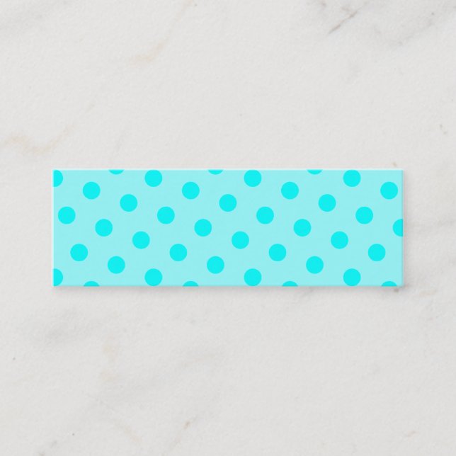 Aqua Polka Dots Mini Business Card (Front)