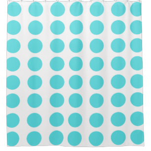 Aqua Polka Dots Shower Curtain