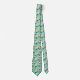 Aqua Poppies Tie