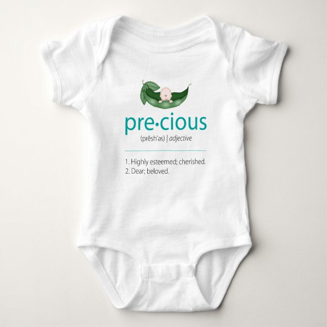 Aqua "Precious" Pea-in-a-Pod Baby Tee (Front)