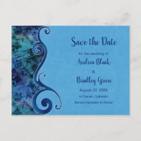 Aqua Puau Shell Wedding Save the Date Postcard