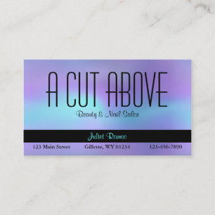 Aqua Purple Abstract Beauty Salon Appointment Card