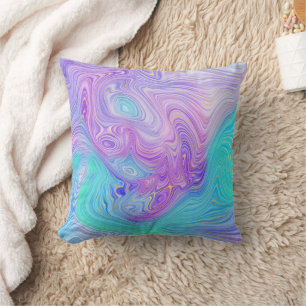 Aqua Purple Abstract Cushion