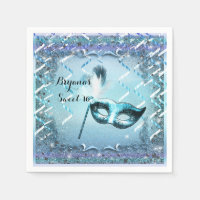 Aqua & Purple Masquerade Mask Elegant Ball Party