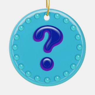Aqua Question Mark Ceramic Tree Decoration