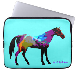 Aqua Race Horse Laptop Sleeve