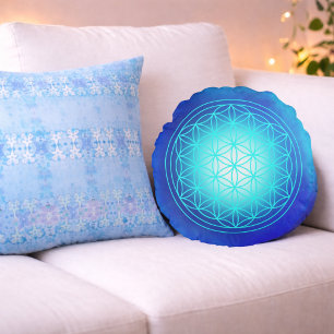 Aqua Radiance – Colour of Heart Round Cushion