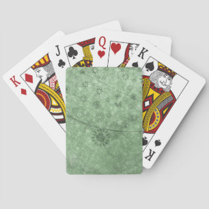 Aqua Retro Flowers and Butterflies Abstract Playing Cards