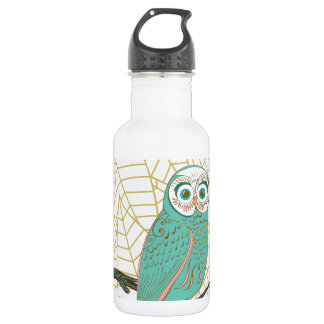 Aqua Retro Owl Design 532 Ml Water Bottle