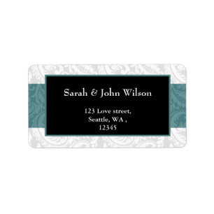 aqua, return address label
