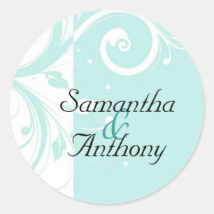 Aqua Reverse Swirl Matching Envelope Seal