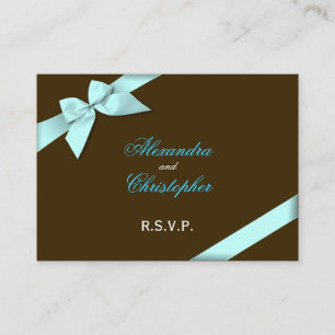 Aqua Ribbon RSVP Minicard Enclosure Card