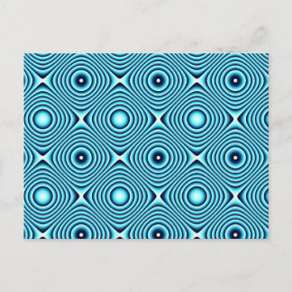 Aqua Rings Pattern Postcard