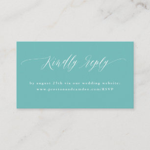 Aqua RSVP Wedding Website Details Enclosure Card