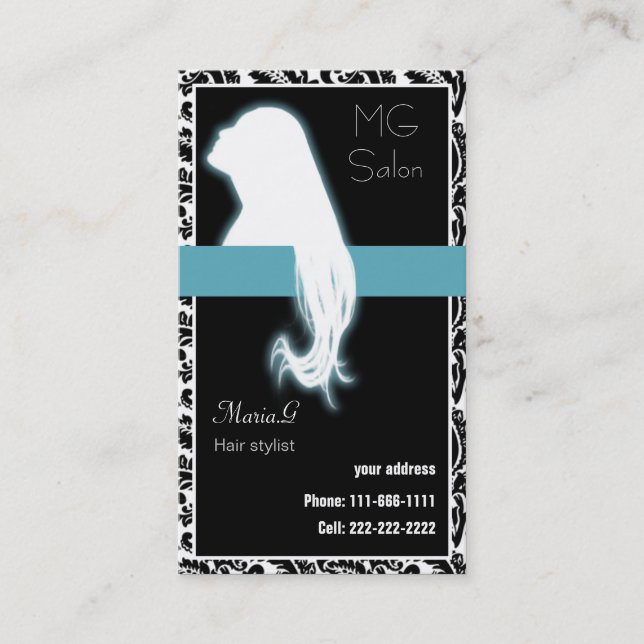 Aqua Salon businesscards and appointment Card (Front)