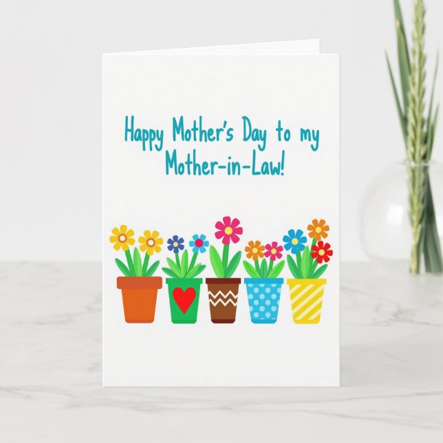 Aqua Script Mothers Day Card (Front)