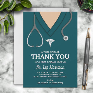 Aqua Scrubs Medical Professional Thank You Card