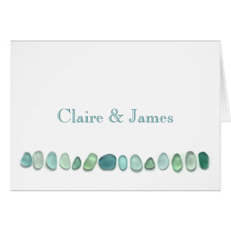 Aqua Sea Glass Personalised Card