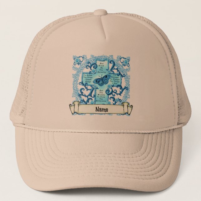 Aqua Serenity Cross mens hat (Front)