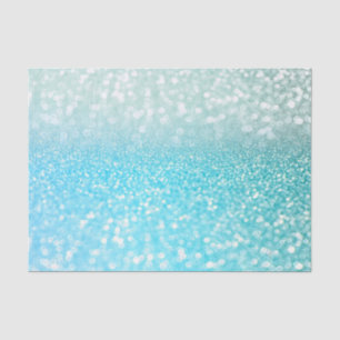 Aqua Silver Beach Blue Summer Glitter Gradient Tissue Paper
