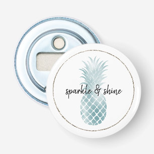 Aqua Silver Glam Glitz Pineapple Bottle Opener