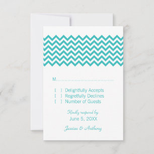 Aqua Simple Chevron Response Card