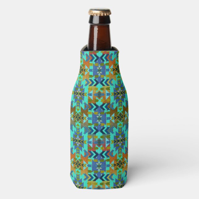 Aqua Skies Southwestern Style Bottle Cooler (Bottle Front)