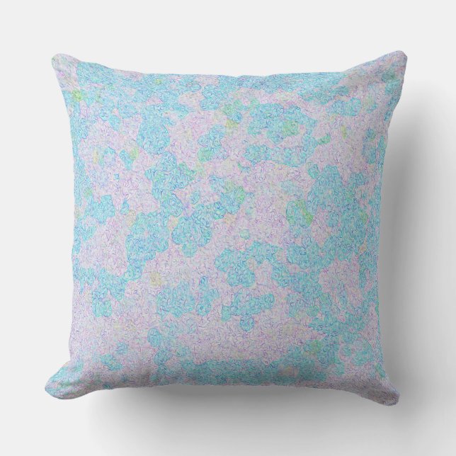 Aqua soft pastel elegant abstract cushion (Front)