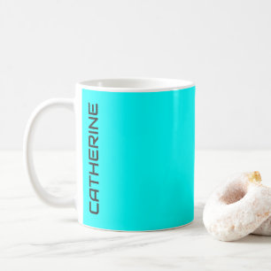 Aqua Solid Color Personalized Coffee Mug
