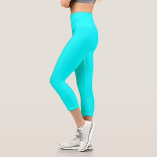 Aqua (solid colour) capri leggings
