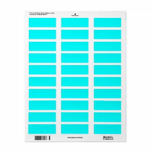 Aqua (solid colour) return address label