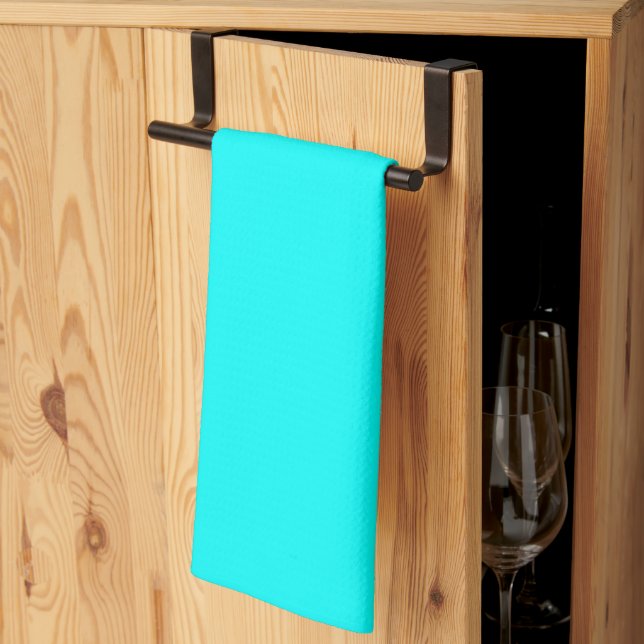 Aqua (solid colour) tea towel (Thirds Fold)