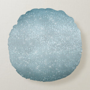 Aqua Sparkle Round Cushion