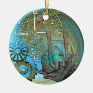 Aqua Steam Snail Traveller Ceramic Ornament