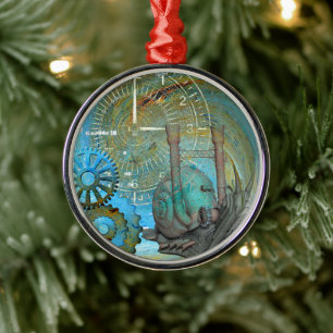 Aqua Steam Snail Traveller Metal Tree Decoration