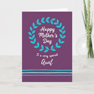 Aqua Stripe Mothers Day Card
