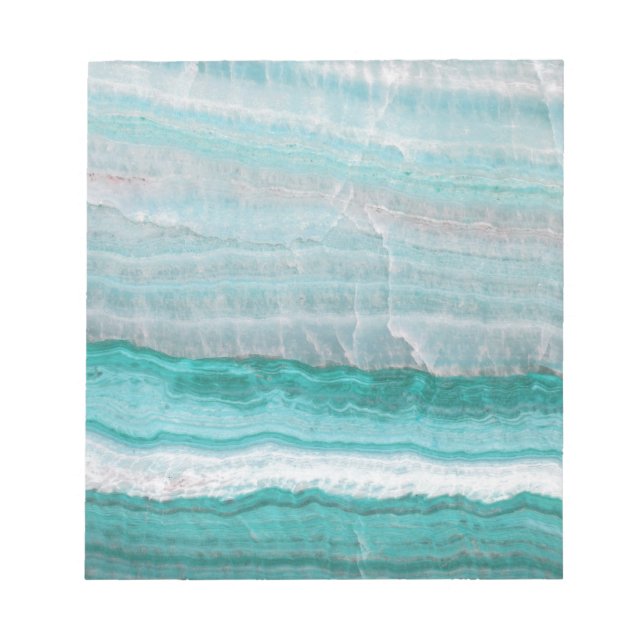 Aqua Striped Quartz Crystal Notepad (Front)