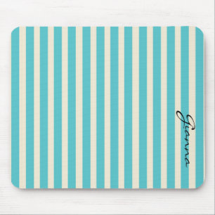 Aqua Stripes Mouse Pad