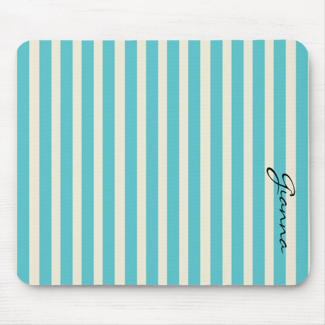 Aqua Stripes Mouse Pad (Front)