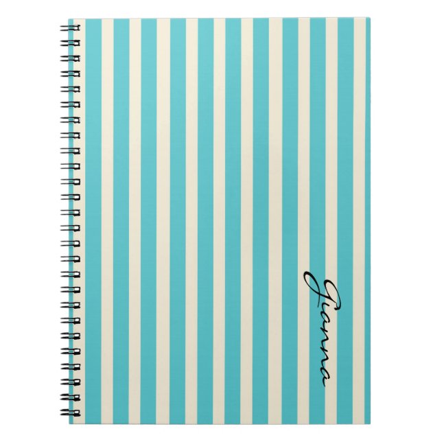 Aqua Stripes Notebook (Front)