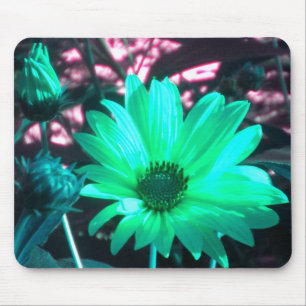 Aqua Sunflower Mouse Pad