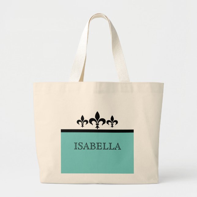 Aqua Swanky Fleur De Lis Bag (Front)