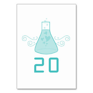 Aqua Sweet Chemistry Wedding Table Card