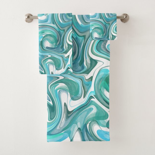Aqua Swirl Bath Towels (Insitu)