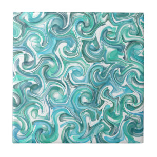 Aqua Swirl Ceramic Tile