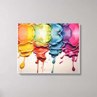 Aqua Symphony: Ethereal Watercolor Painting Canvas Print
