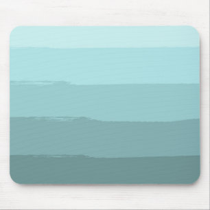 Aqua Teal Abstract Stripes Mouse Pad