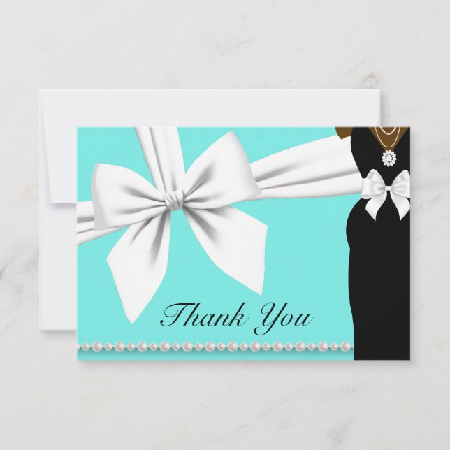 Aqua Teal Blue Ethnic Princess Elegant Baby Shower Thank You Card (Front)