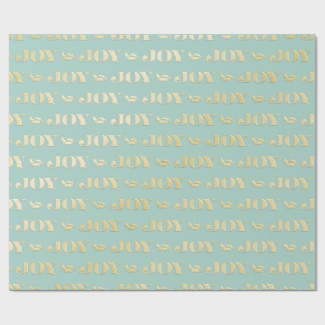 Aqua & Teal Christmas Wrapping Paper with Gold Acc (Flat)